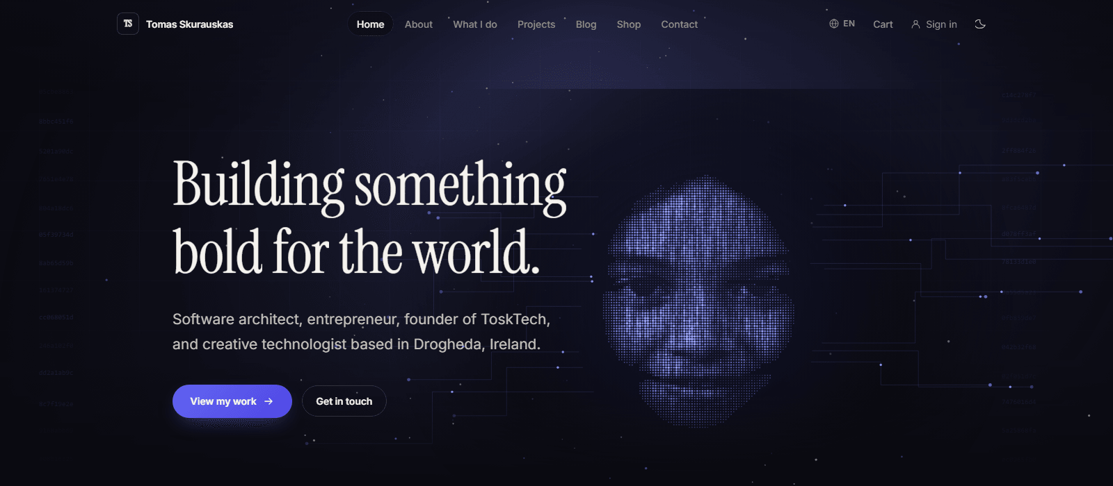 tomasskurauskas.com landing hero